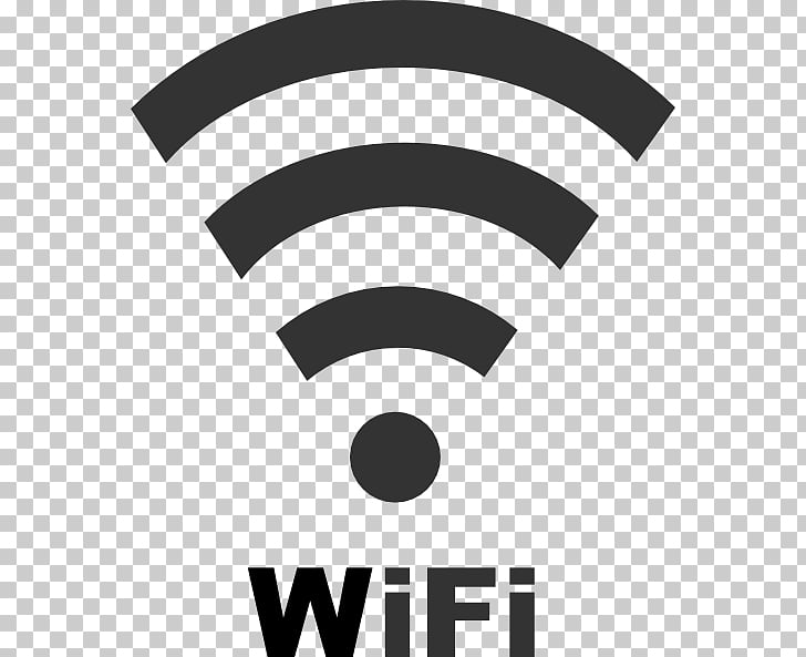 Wi-Fi symbol with three curved lines and a dot, representing wireless internet connectivity.