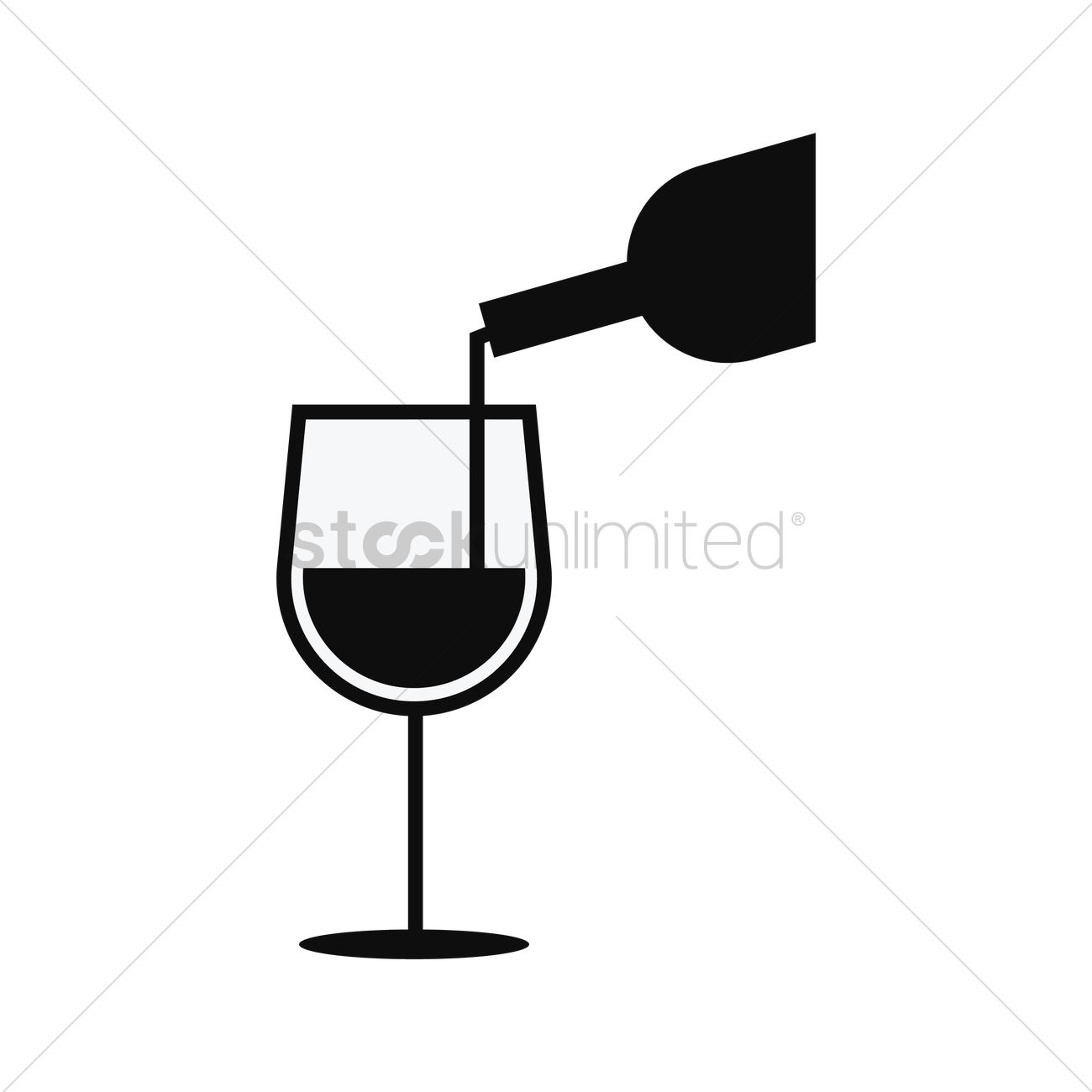 pouring wine into a glass clip art