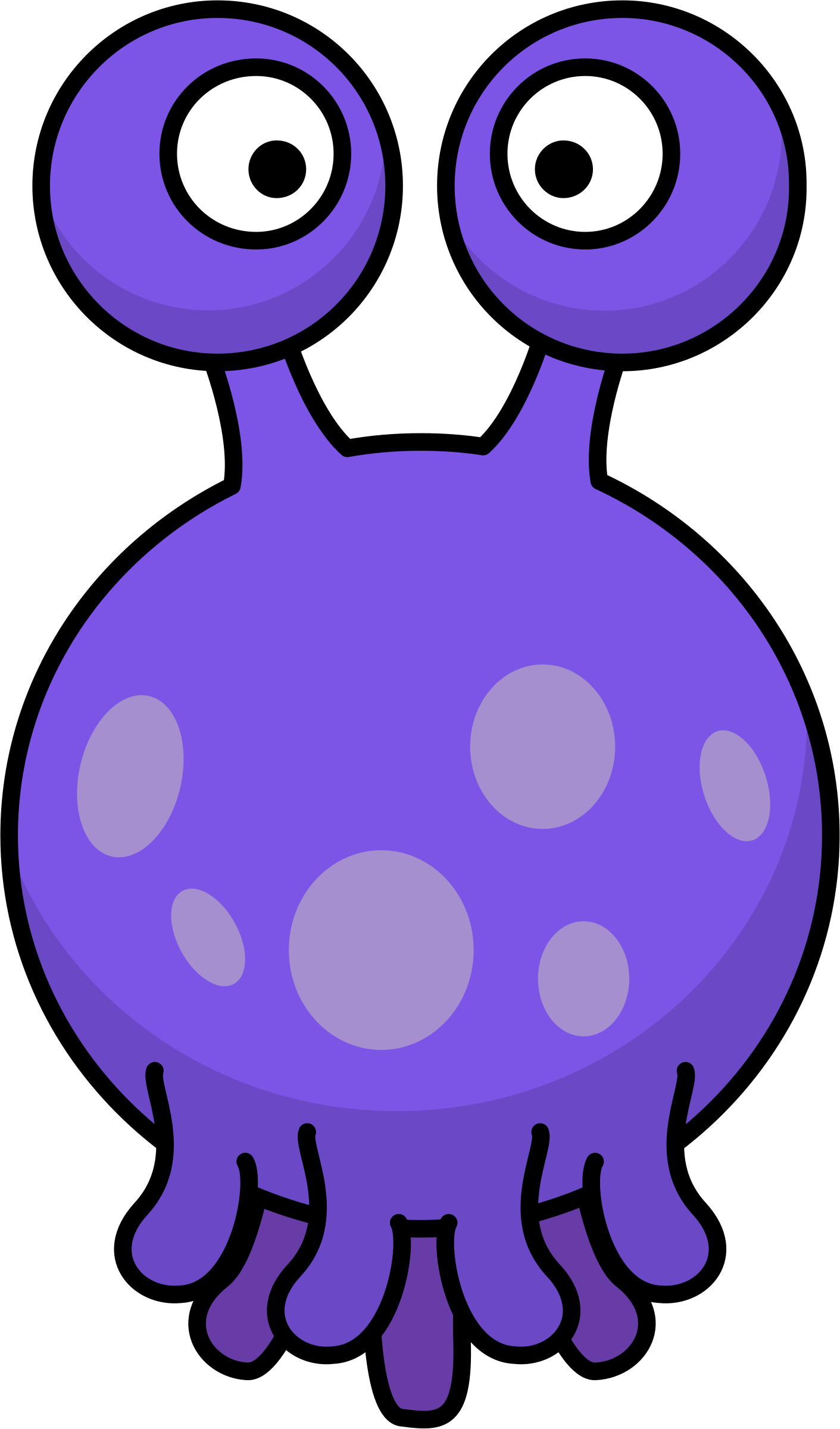 Clipart Floating silly alien with tentacles 