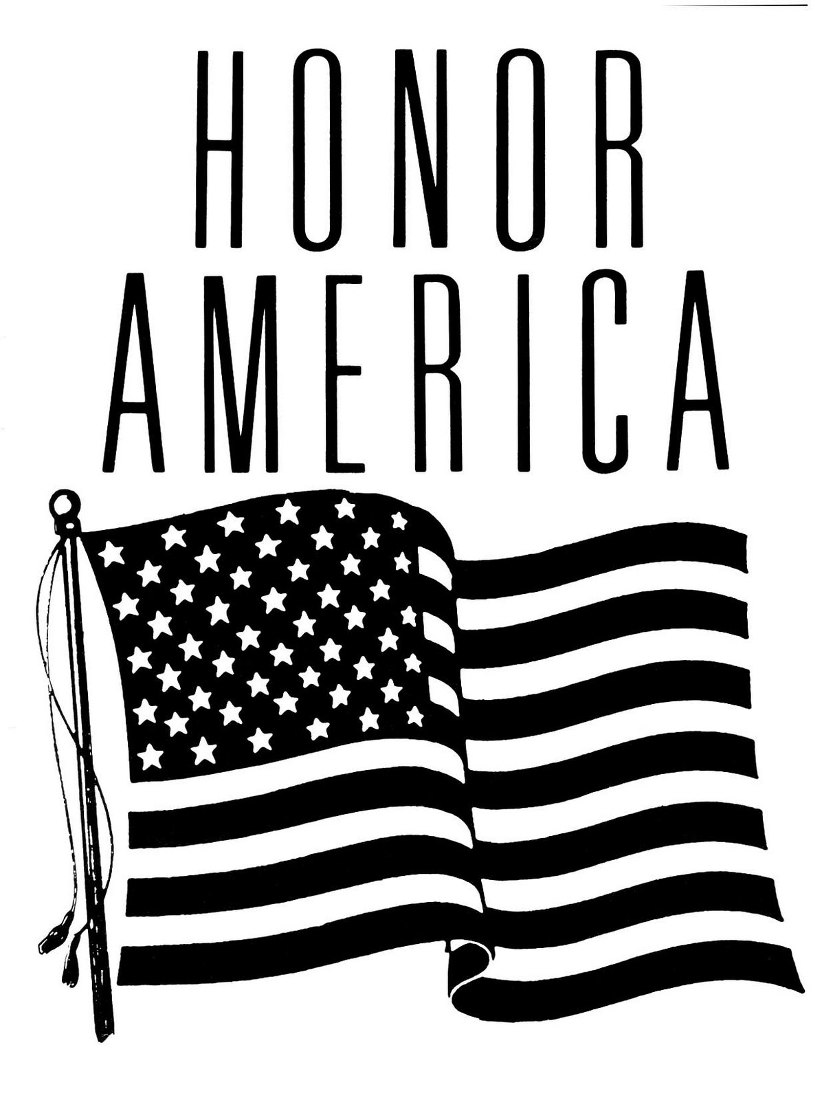 black and white american flag clip art