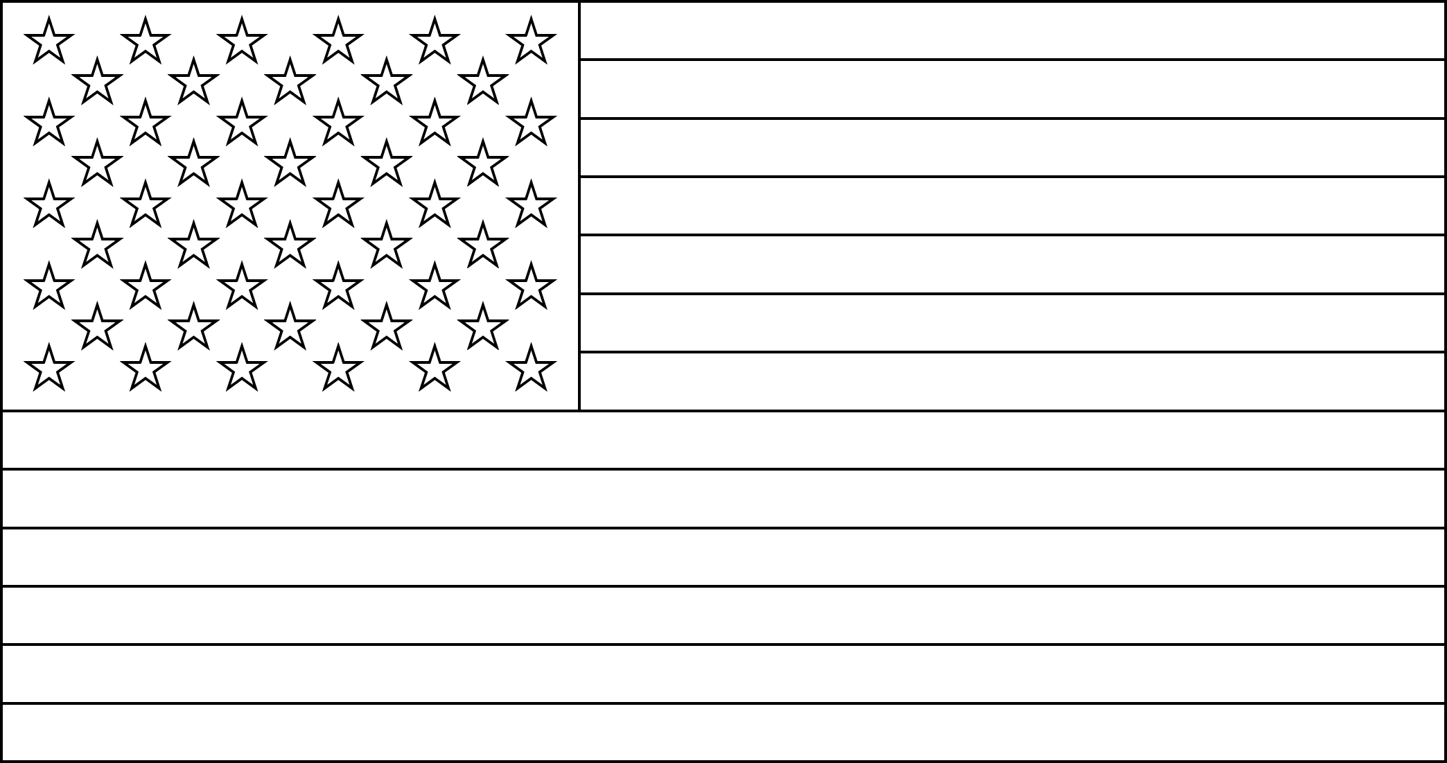 American flag clipart black and white 