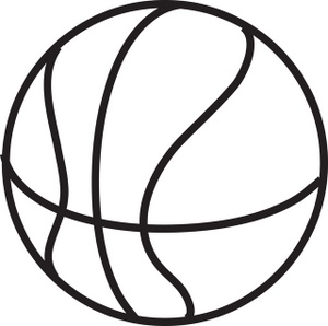 Basketball ball clipart black and white 