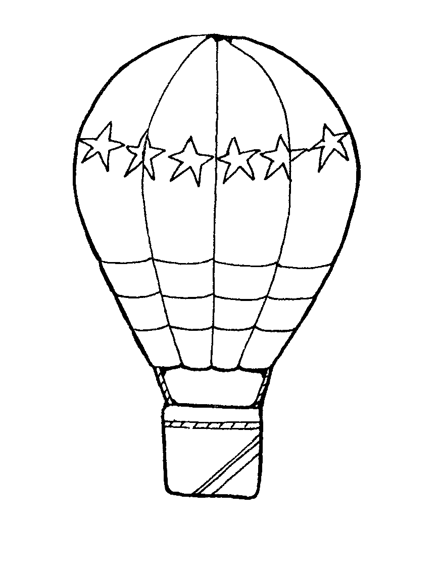 Hot Air Balloon clipart black and white