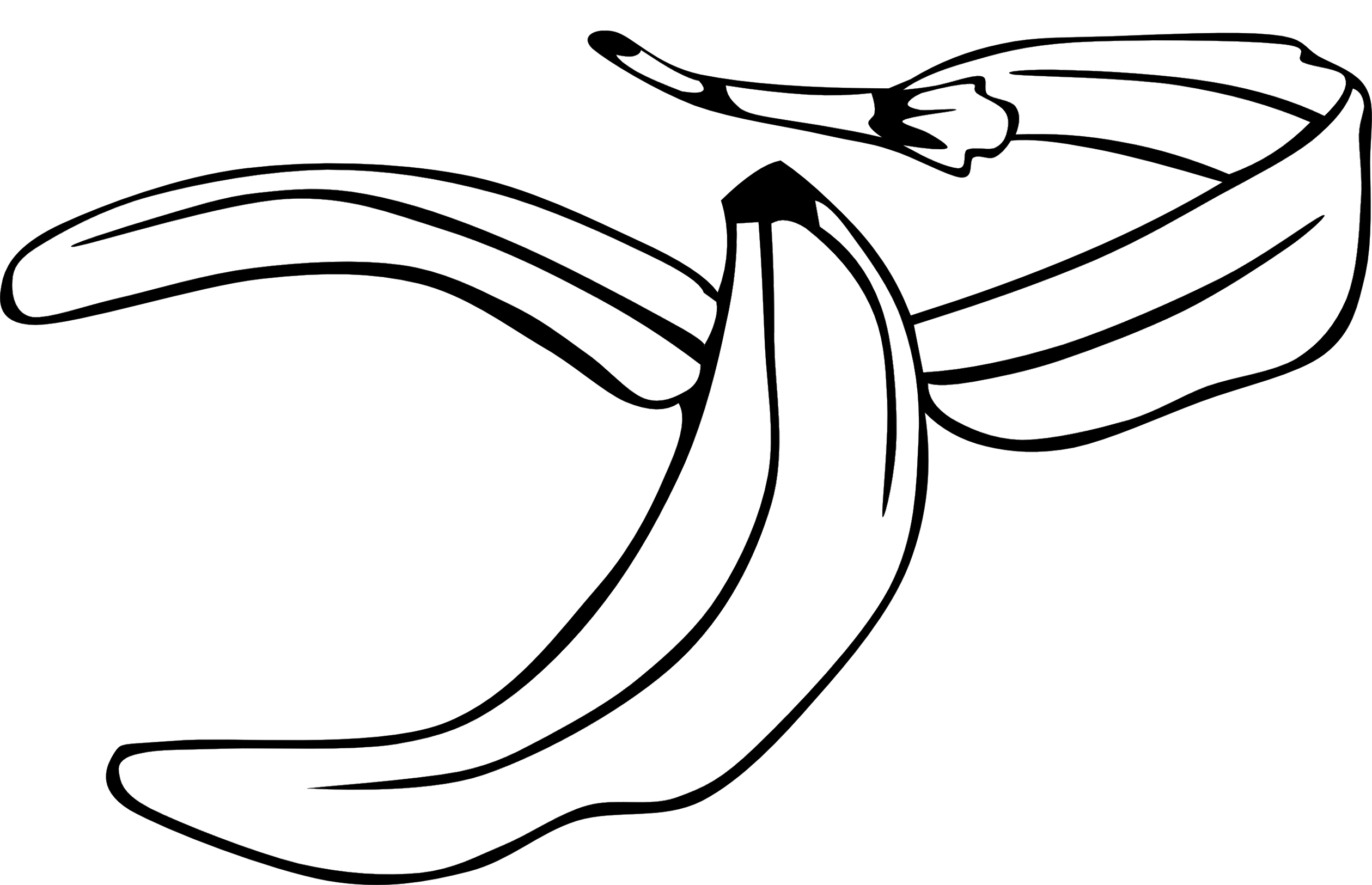 black and white banana clip art - Clip Art Library