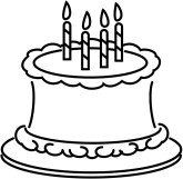 Free Birthday Cake Clip Art Black And White, Download Free Birthday ...