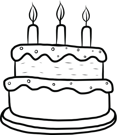 Free Birthday Cake Clip Art Black And White, Download Free Birthday ...