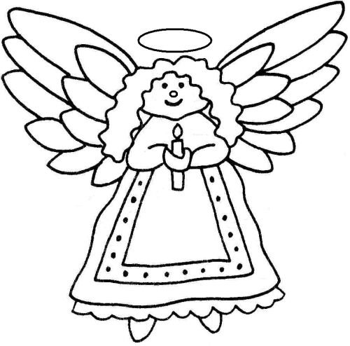 christmas angel clipart black and white - Clip Art Library