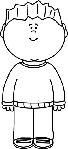 clip art black and white Black and White Little Boy and Balloons 