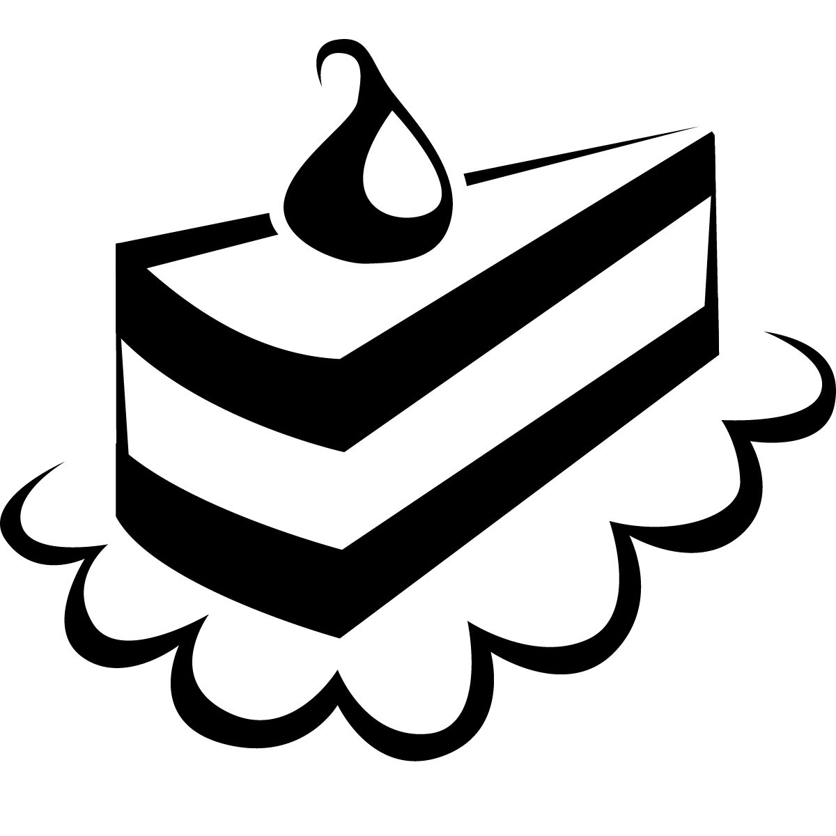 cake slice drawing black and white