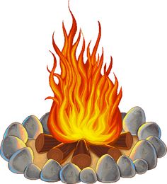 Campfire at Night Clip Art – Clipart Free Download