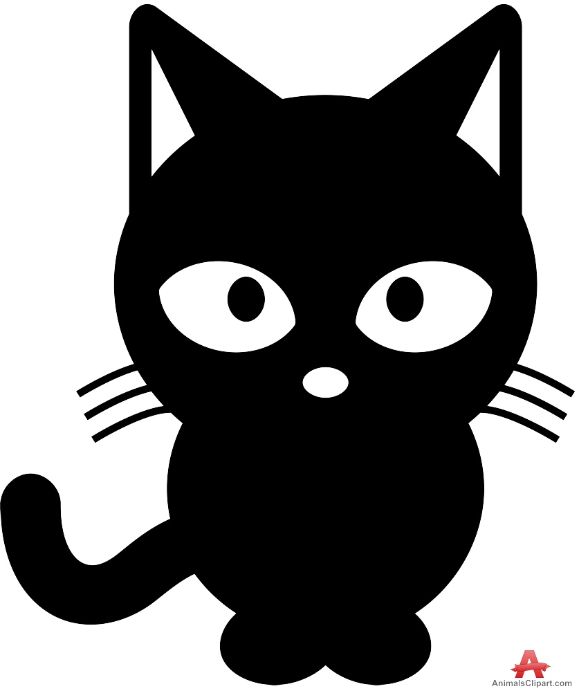 Cat black and white cat clipart