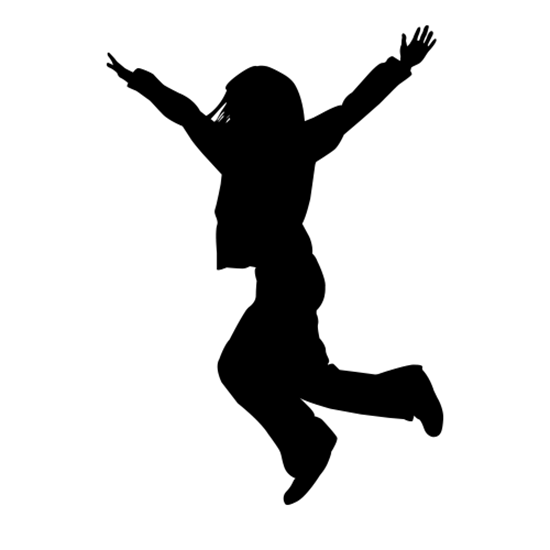 GIRL JUMPING SILHOUETTE DECAL