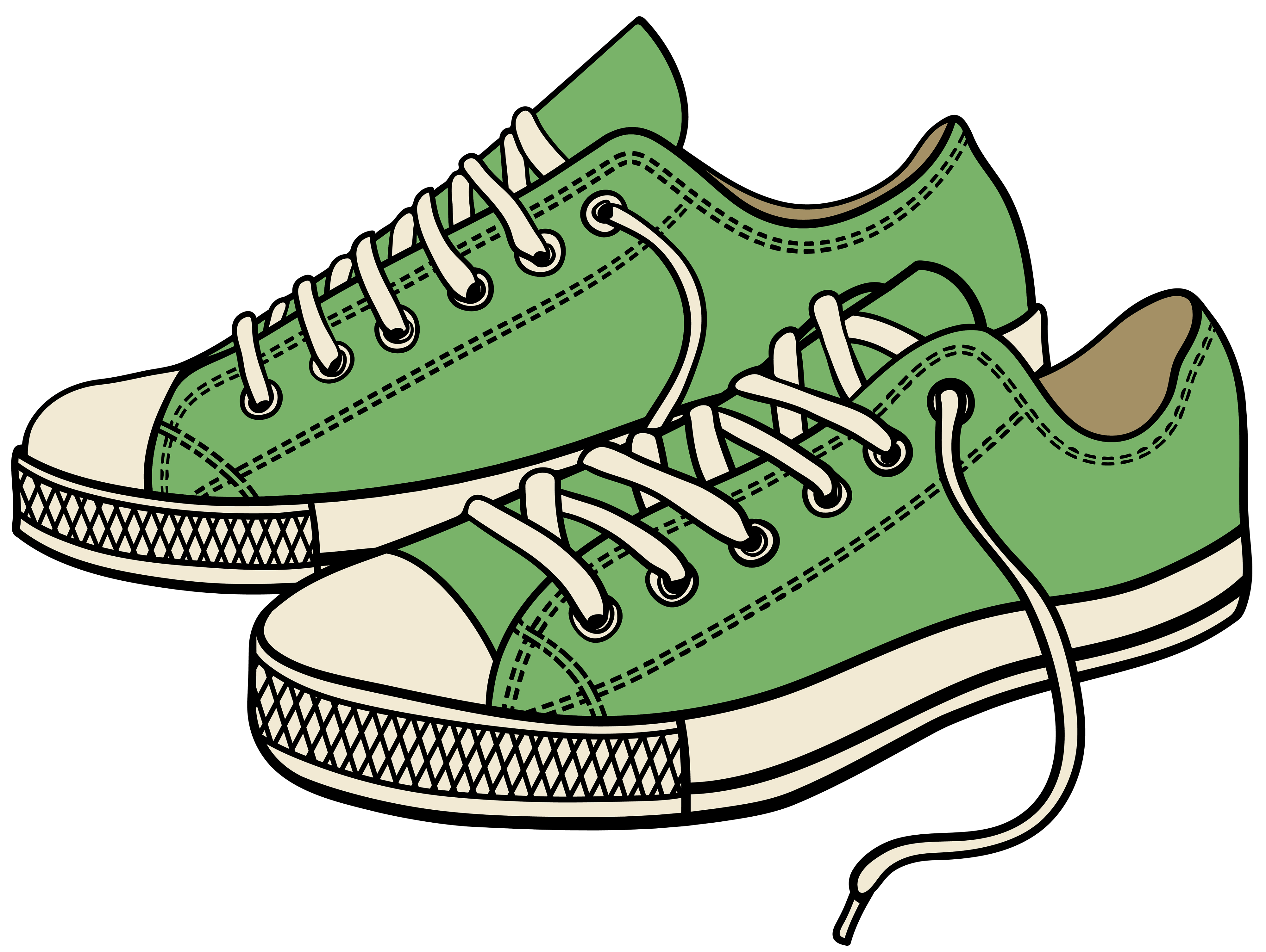 Sneaker tennis shoes clipart black and white free 2 