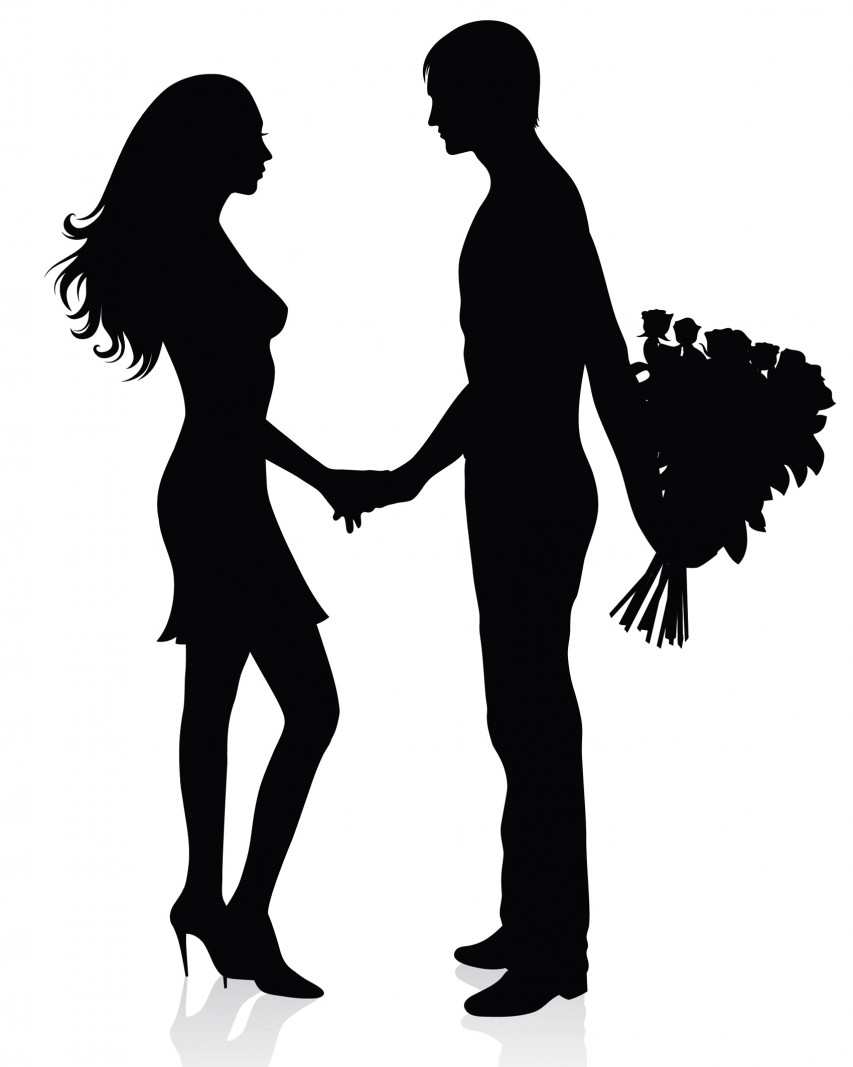 easy couple silhouette clipart 