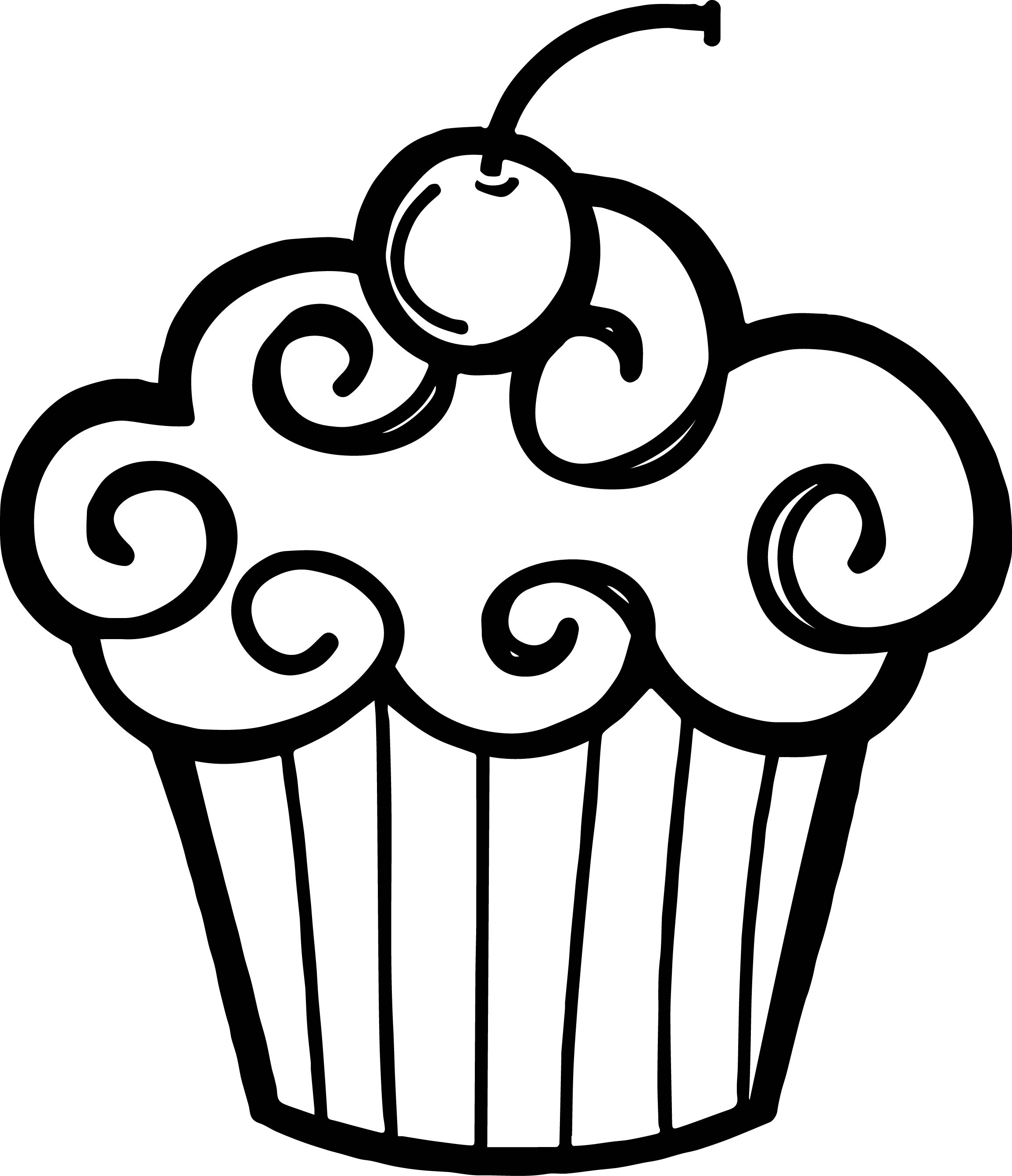 Black amp White clipart cupcake Pencil and in color black amp white 