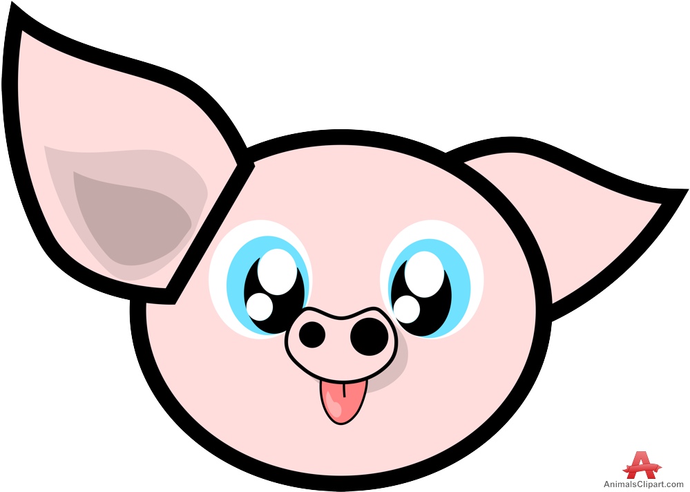 Cute pig clipart face 