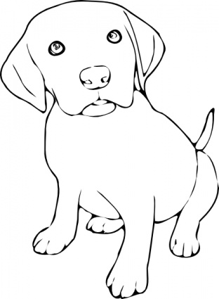 black and white dog clipart - Clip Art Library