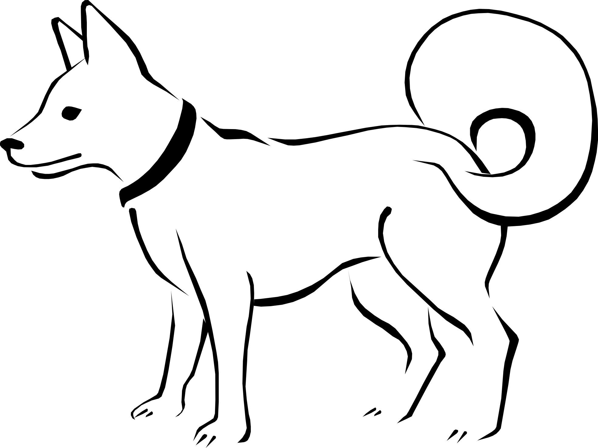 sleepy dog clipart black