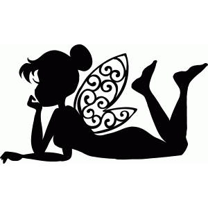 simple fairy silhouette sitting