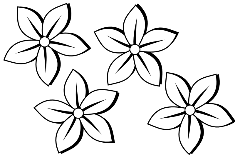 hawaiian flower clip art black and white 