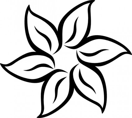 clip art flowers black and white