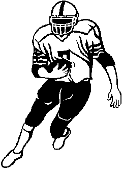 Football player football clipart black and white free clipart 