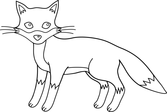 Fox black and white, cute fox black and white clip art 