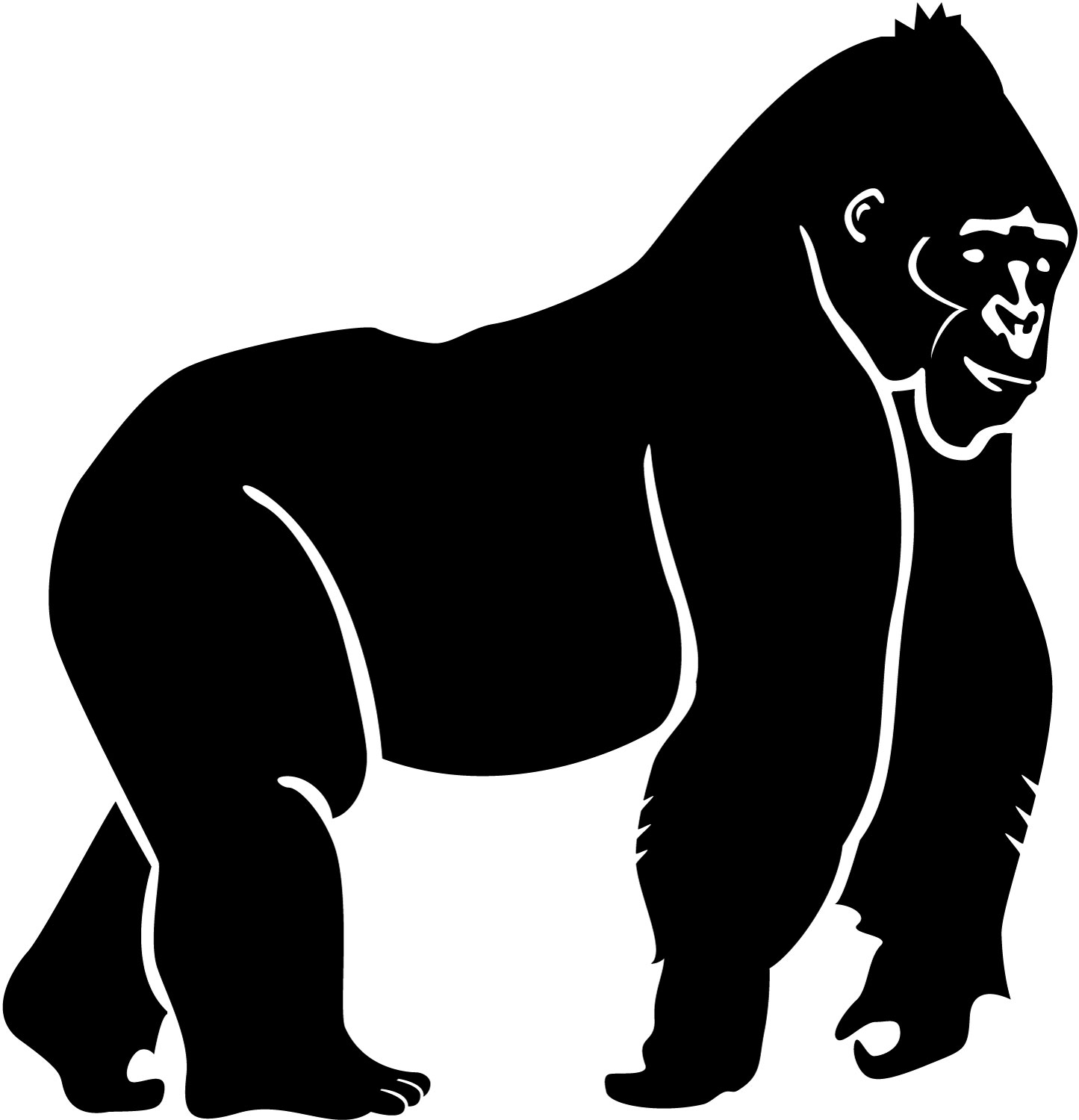 Gorilla Clipart Black and White