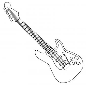 black and white guitar clipart