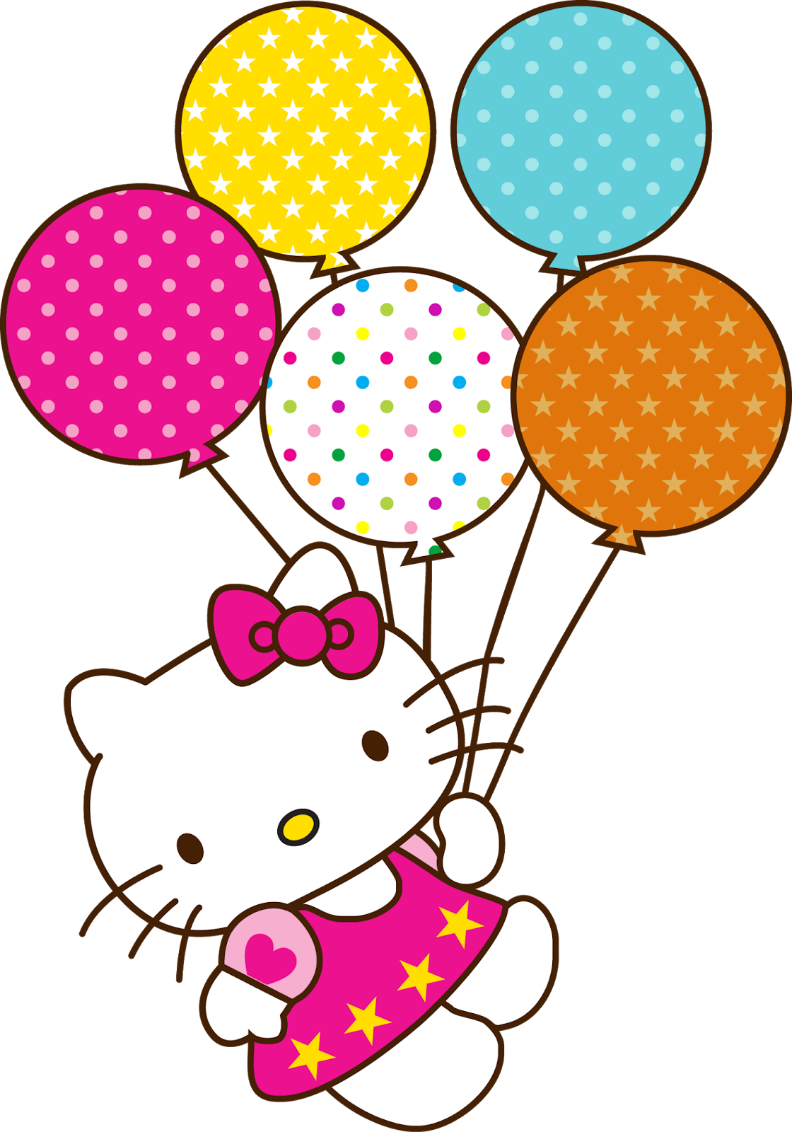 Hello Kitty With Balloons Clipart Transparent - IMAGESEE