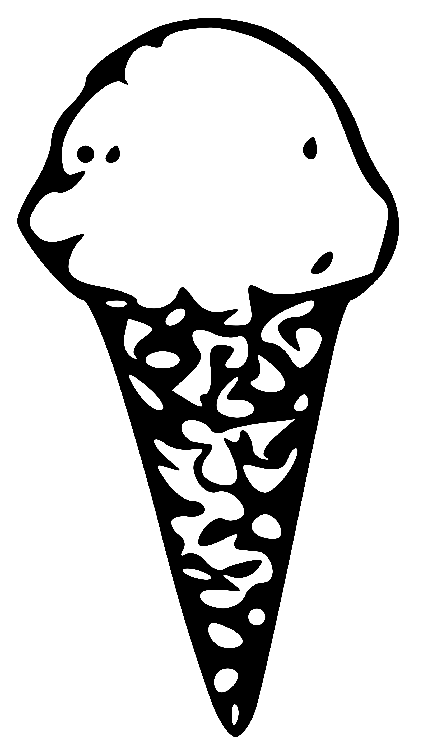 Ice cream black and white  clipart 