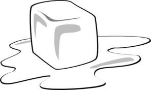 ice cube melting black and white
