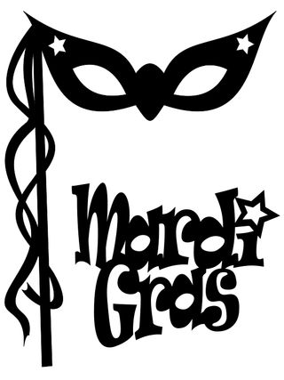 mardi gras crown clip art black and white