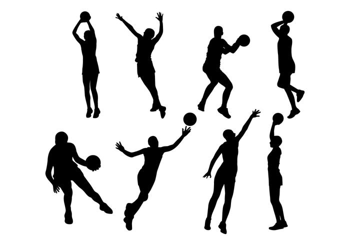 Free Netball Player Silhouettes  