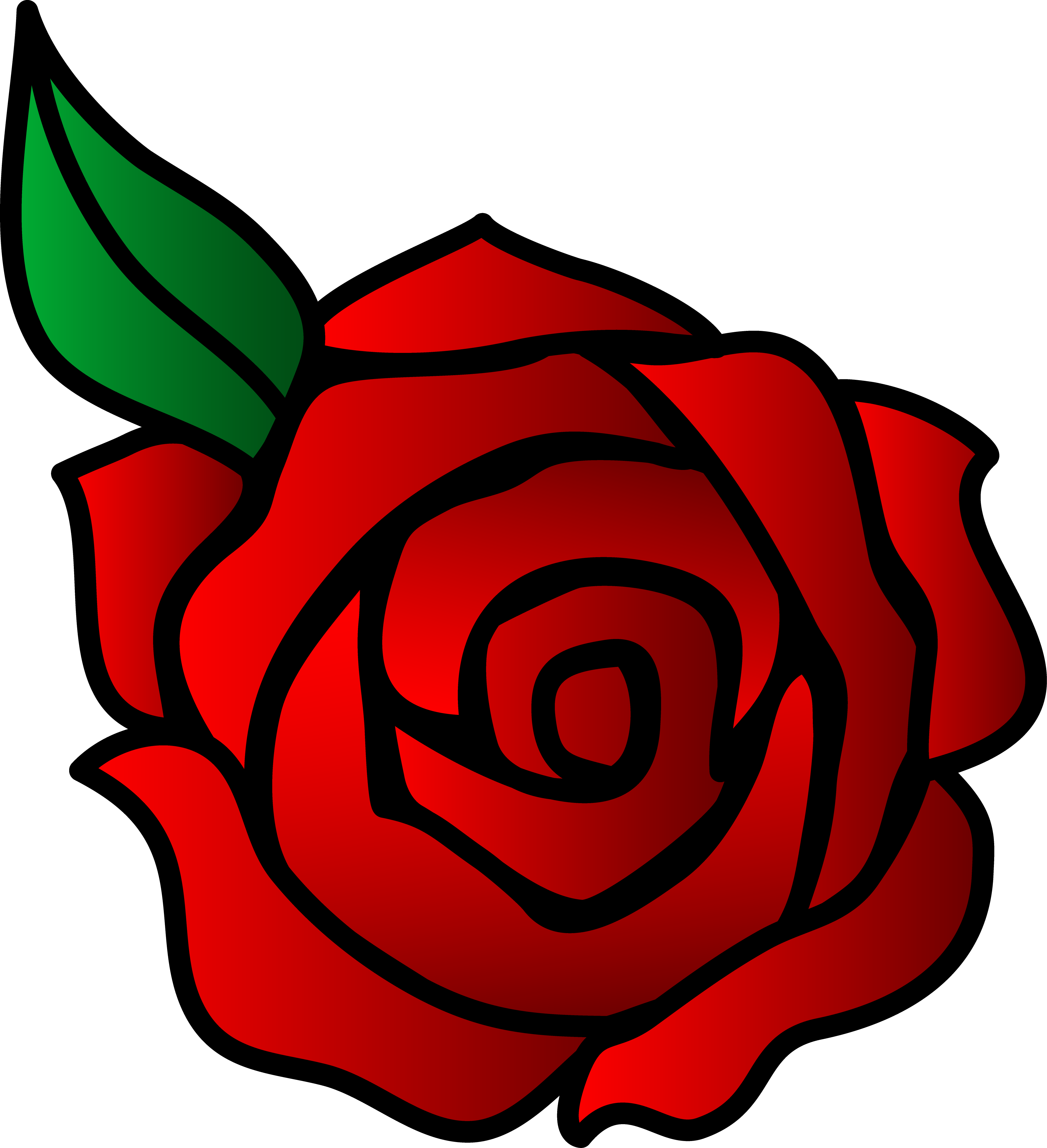 Red Rose Vector Art Free Clip Art_sweetclipart