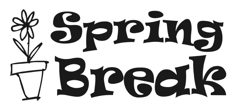 happy spring black and white clipart