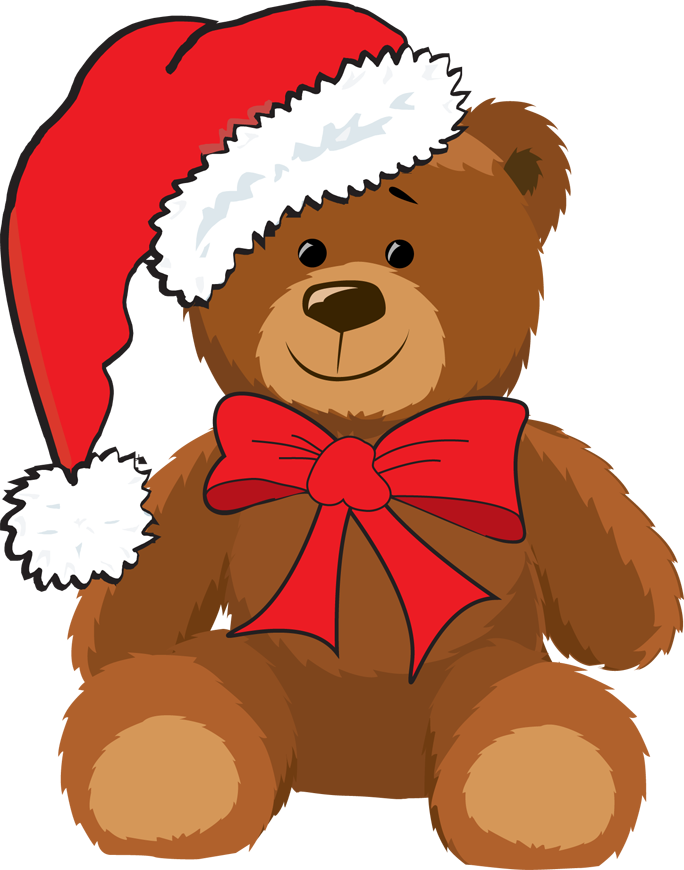 christmas teddy bear clipart