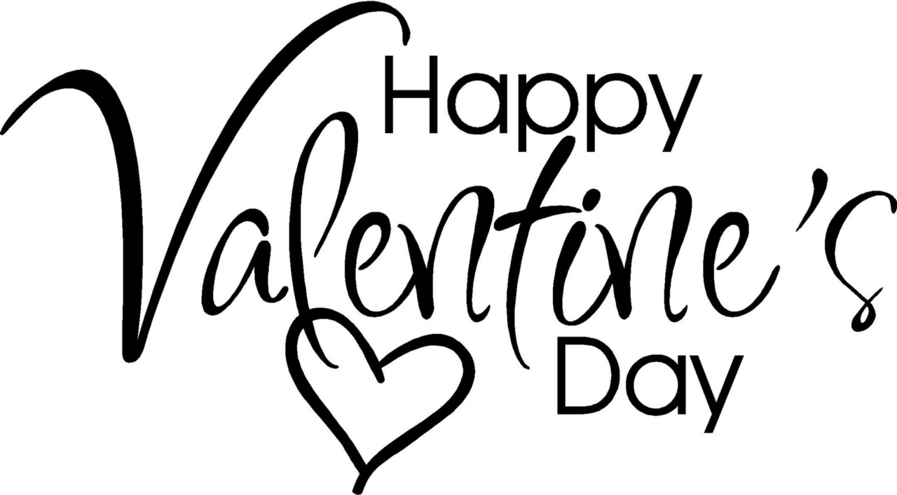 Image of Valentine Clipart Black and White 9122, Happy Valentines 
