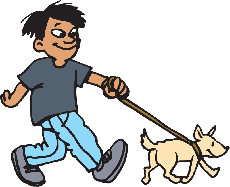 walking dog clipart